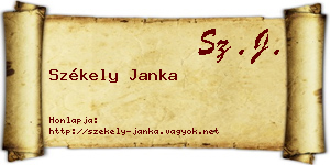 Székely Janka névjegykártya