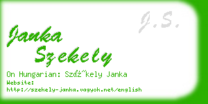 janka szekely business card